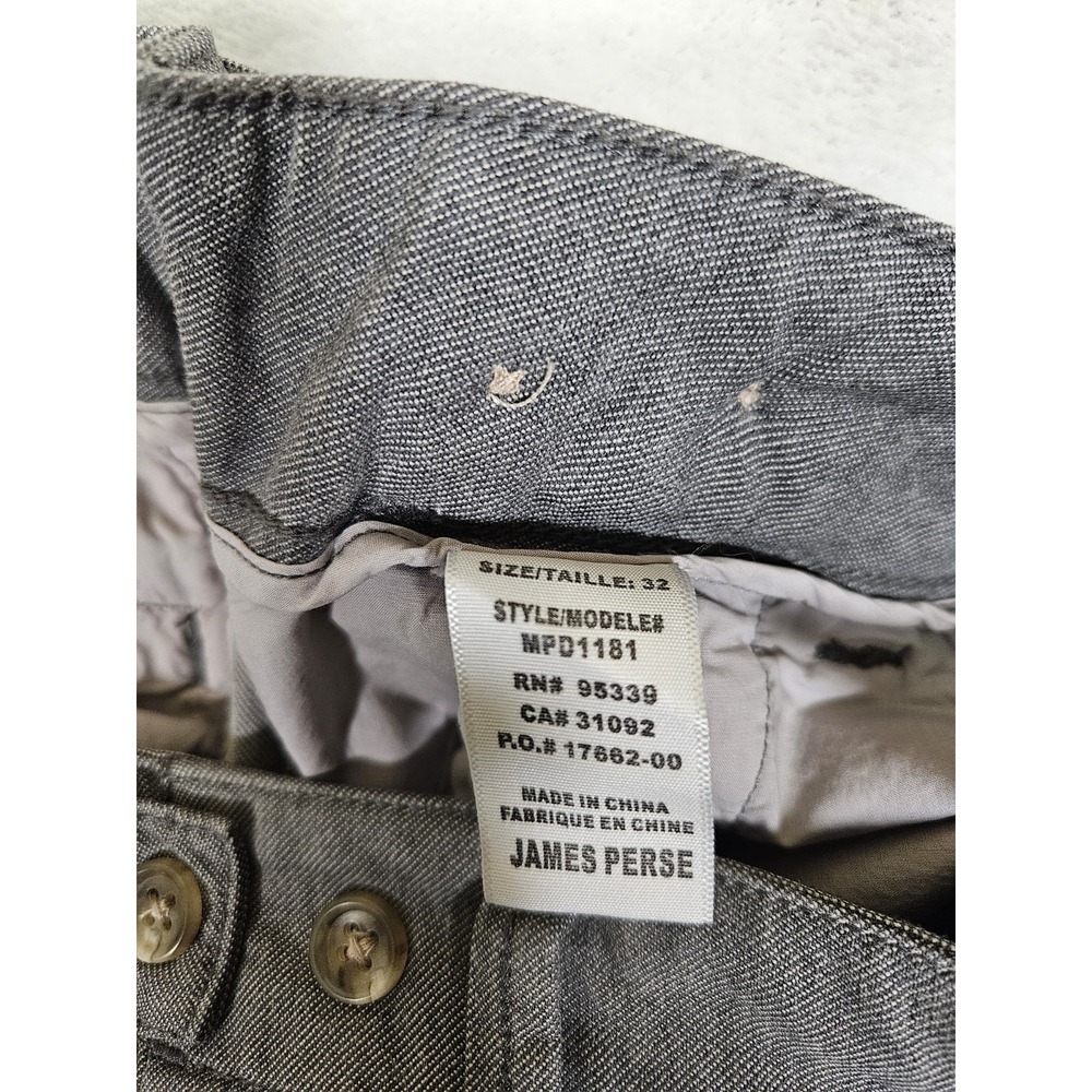 James Perse Men's Gray Pants 32x29 Stretch Trousers Button Fly Designer - Picture 8 of 10